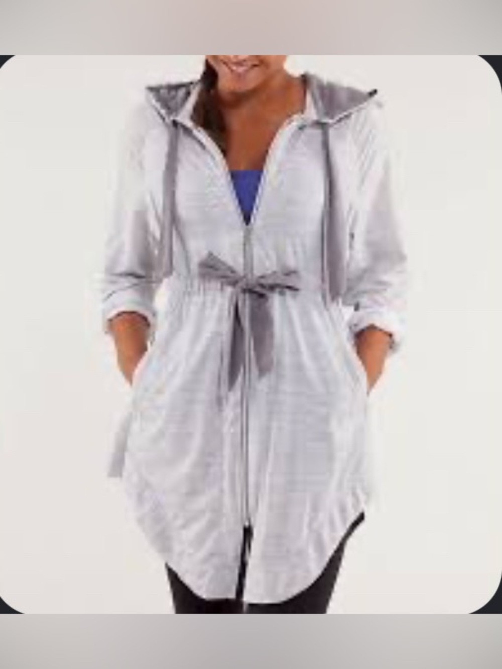 lululemon athletica Light Gray Vitality Hooded Drawstring Jacket